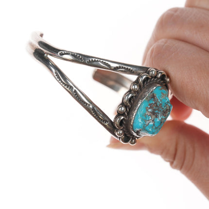 6.5" JBP Navajo silver and turquoise cuff bracelet