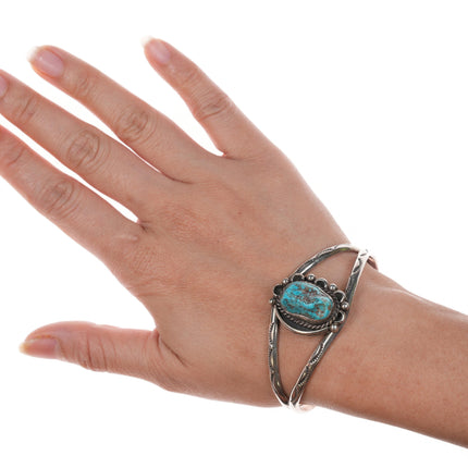 6.5" JBP Navajo silver and turquoise cuff bracelet