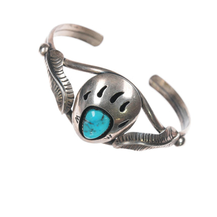 6.25" Teddy Goodluck Navajo sterling cuff bracelet with turquoise