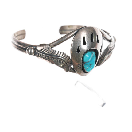 6.25" Teddy Goodluck Navajo sterling cuff bracelet with turquoise