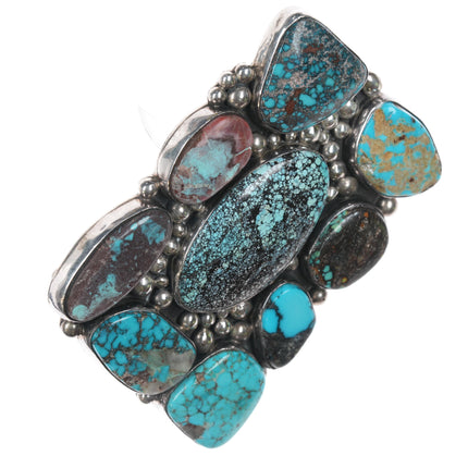 Wilson Padilla Navajo Sterling and Multi-Mine Specimen turquoise belt buckle