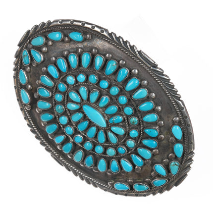 Victor Moses Begay Navajo Sterling turquoise cluster belt buckle