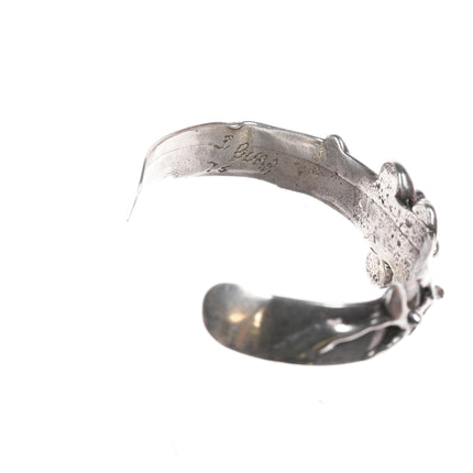 6.25" 1975 Artisan Sterling brutalist cuff bracelet