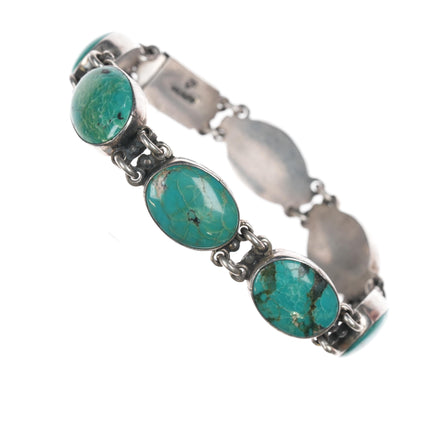 7" Federico Jimenez sterling and turquoise link bracelet