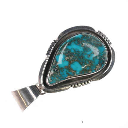 Etta Endito Navajo High Grade Morenci Turquoise sterling pendant