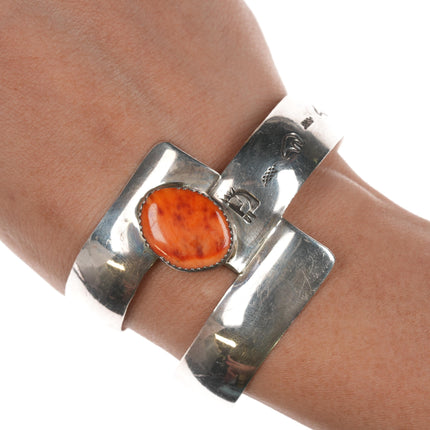 6.25" Rose Swett Navajo sterling spiny oyster cuff bracelet