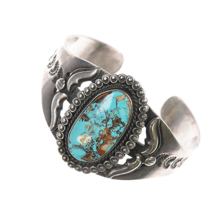 6.75" Kirk Smith Navajo sterling and turquoise cuff bracelet