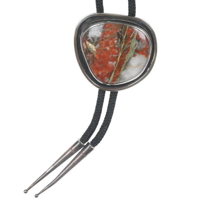 c1970's Sterling and Jasper modernist bolo tie