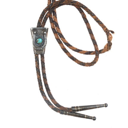 35" 40's-50's Sterling and turquoise bolo tie