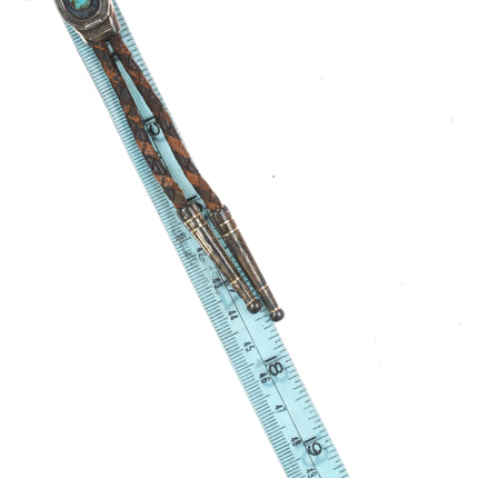 35" 40's-50's Sterling and turquoise bolo tie