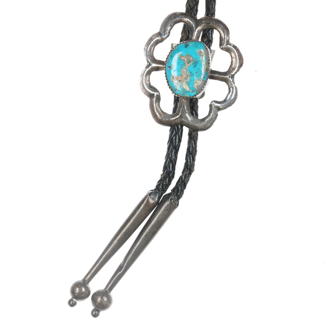 c1960 c-31 Alberto Contreras Sterling bolo tie with turquoise 37"