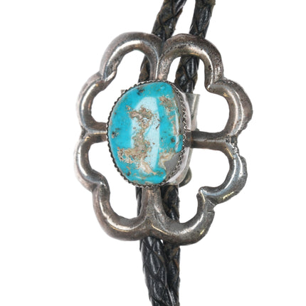 c1960 c-31 Alberto Contreras Sterling bolo tie with turquoise 37"