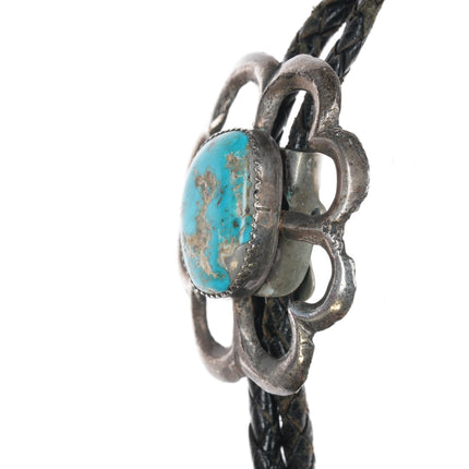 c1960 c-31 Alberto Contreras Sterling bolo tie with turquoise 37"