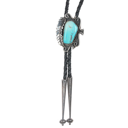 c1960 c-31 Native American Sterling bolo tie with turquoise 37"