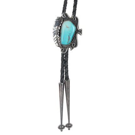 c1960 c-31 Native American Sterling bolo tie with turquoise 37"