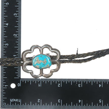 c1960 c-31 Alberto Contreras Sterling bolo tie with turquoise 37"