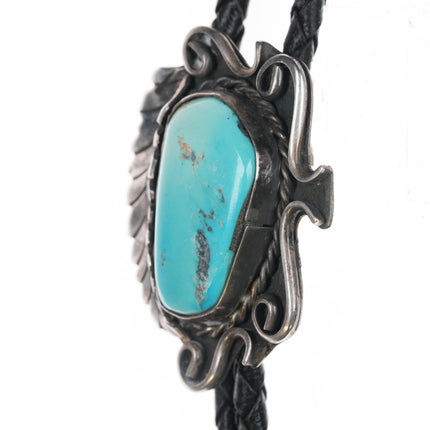 c1960 c-31 Native American Sterling bolo tie with turquoise 37"