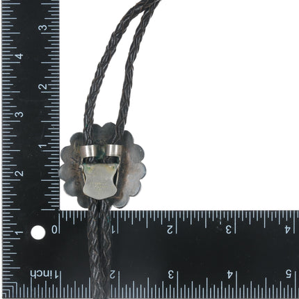 c1960 c-31 Zuni Suniface sterling channel inlay bolo tie