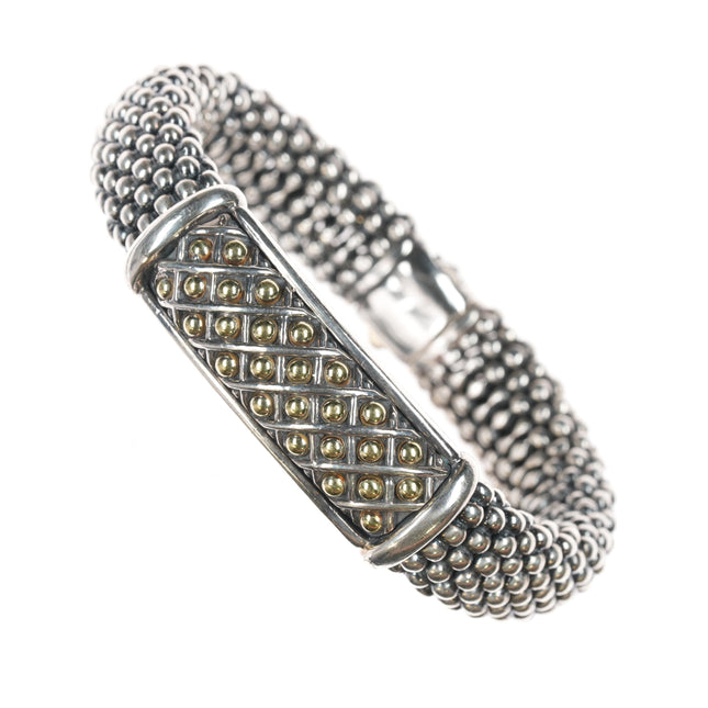 14mm-15mm Lagos Caviar 18k gold and Sterling bracelet