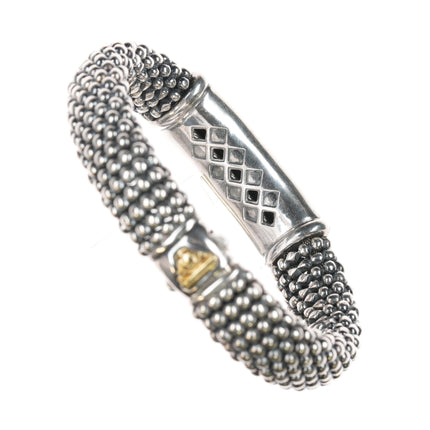 14mm-15mm Lagos Caviar 18k gold and Sterling bracelet