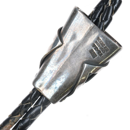 42" 1970's Mexican modernist sterling pyrite bolo tie