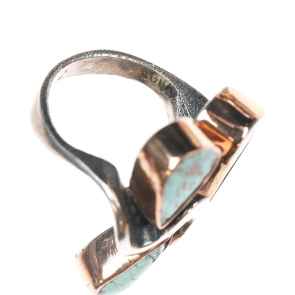 Sz6 Barbaros Yasar Bora Sterling turquoise freeform ring