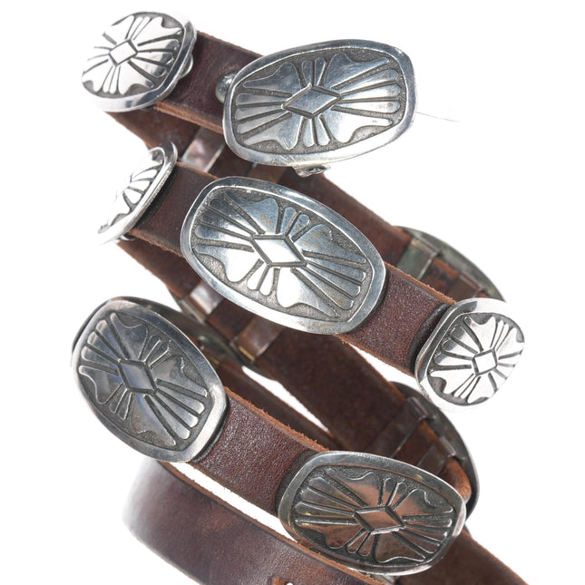 Dean Brown Navajo Sterling slim and sturdy concho belt