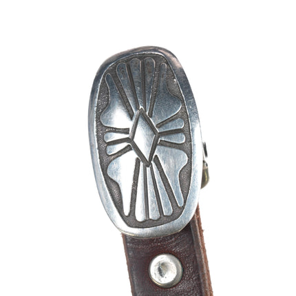 Dean Brown Navajo Sterling slim and sturdy concho belt