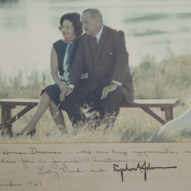 Texas Ranger Chief Homer Garrison Jr (1901-1968) LBJ signiertes Foto Lady Bird/Lyndon Baines Johnson