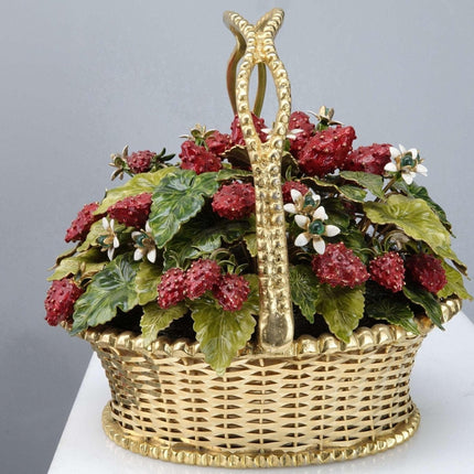 Jane Hutcheson Fleurs des Siecles Strawberry Basket with Jewel flowers