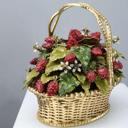 Jane Hutcheson Fleurs des Siecles Strawberry Basket with Jewel flowers