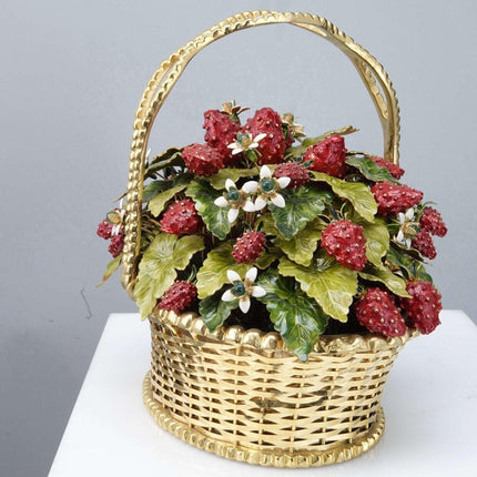 Jane Hutcheson Fleurs des Siecles Strawberry Basket with Jewel flowers