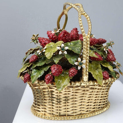 Jane Hutcheson Fleurs des Siecles Strawberry Basket with Jewel flowers