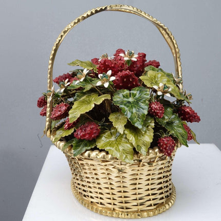 Jane Hutcheson Fleurs des Siecles Strawberry Basket with Jewel flowers