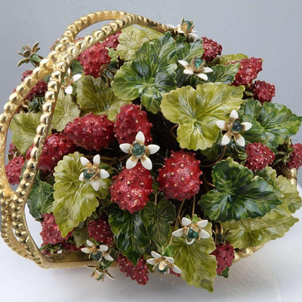 Jane Hutcheson Fleurs des Siecles Strawberry Basket with Jewel flowers