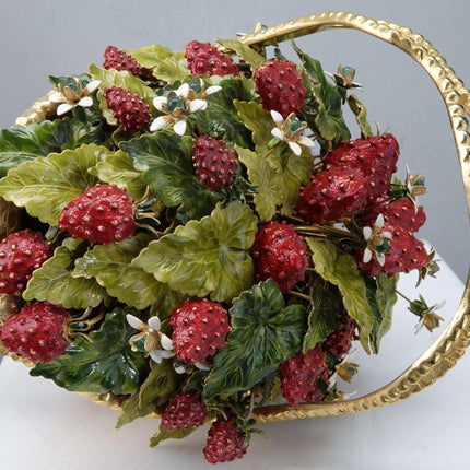 Jane Hutcheson Fleurs des Siecles Strawberry Basket with Jewel flowers