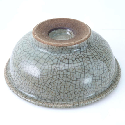 Qing Dynasty Chinese Celadon Crackle Glazed Bowl