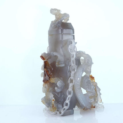 Republic Period Chinese Carved Agate Hanging Vase