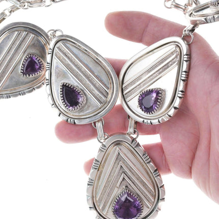 Monstrous Retro Southwestern Sterling Amethyst necklace