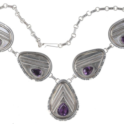 Monstrous Retro Southwestern Sterling Amethyst necklace