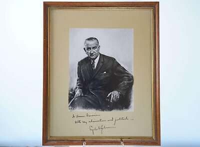 Texas Ranger Chief Homer Garrison Jr (1901-1968) LBJ signiertes Porträt Lyndon Baines Johnson