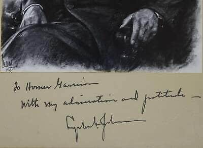 Texas Ranger Chief Homer Garrison Jr(1901-1968) LBJ Signed Portrait Lyndon Baine