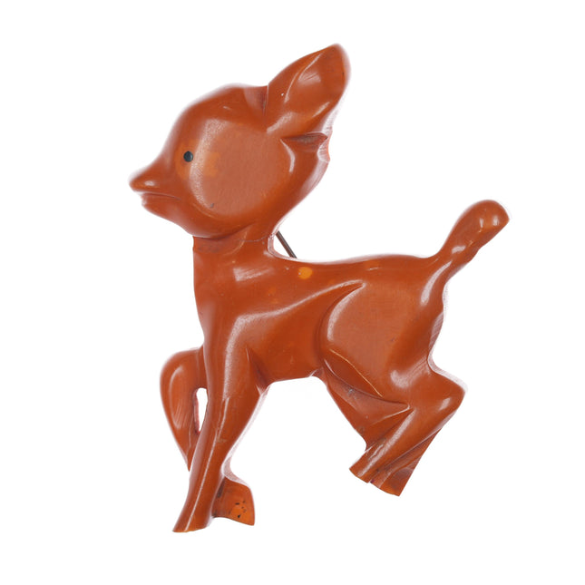 c1940's Bakelite deer brooch