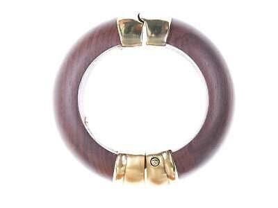 Retro French Inna Cytrine Paris Wood and goldtone choker and bangle