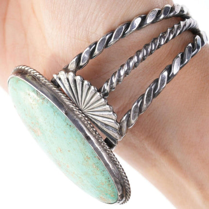 c1940's Vintage Native American Sterling/turquoise cuff bracelet