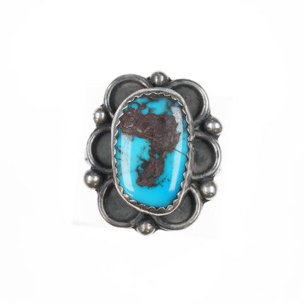 sz9 50's-60's Bisbee turquoise Navajo sterling ring