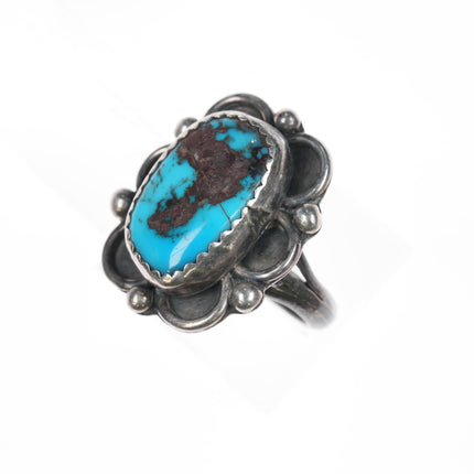 sz9 50's-60's Bisbee turquoise Navajo sterling ring