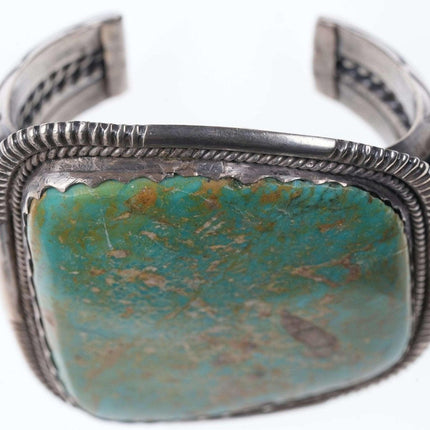 Huge Vintage Native American Sterling turquoise cuff bracelet J Spencer