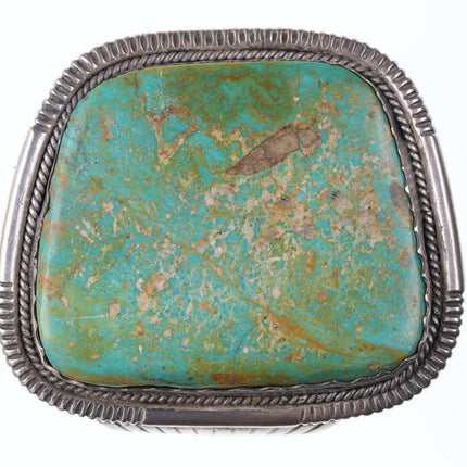 Huge Vintage Native American Sterling turquoise cuff bracelet J Spencer