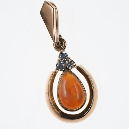 18k Natural Ethiopian Brown Opal/Diamond pendant